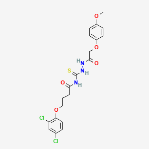 4-(2,4-dichlorophenoxy)-N-({2-[(4-methoxyphenoxy)acetyl]hydrazinyl}carbonothioyl)butanamide