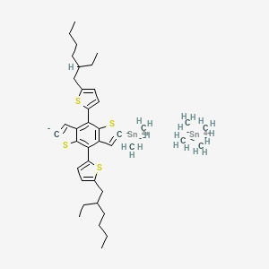 molecular formula C40H58S4Sn2 B14804865 4,8-bis[5-(2-ethylhexyl)thiophen-2-yl]-2,6-dihydrothieno[2,3-f][1]benzothiole-2,6-diide;carbanide;tin(4+) 