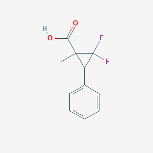 molecular formula C11H10F2O2 B1480495 2,2-Difluoro-1-methyl-3-phenylcyclopropane-1-carboxylic acid CAS No. 2098114-16-8