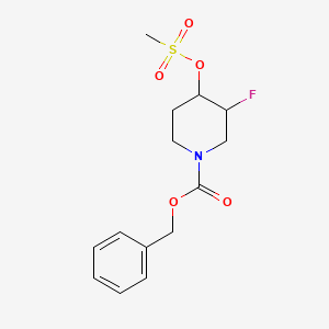 Benzyl Trans-3-fluoro-4-((methylsulfonyl)oxy)piperidine-1-carboxylate racemate