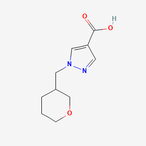 molecular formula C10H14N2O3 B1480502 1-((tetrahydro-2H-pyran-3-yl)methyl)-1H-pyrazole-4-carboxylic acid CAS No. 2098121-87-8