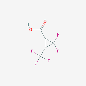 molecular formula C5H3F5O2 B1480504 2,2-Difluoro-3-(trifluoromethyl)cyclopropane-1-carboxylic acid CAS No. 2091705-41-6