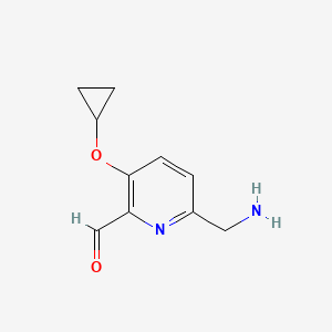 6-(Aminomethyl)-3-cyclopropoxypicolinaldehyde