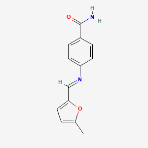 4-{[(E)-(5-methylfuran-2-yl)methylidene]amino}benzamide