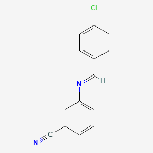 molecular formula C14H9ClN2 B14805130 3-{[(E)-(4-chlorophenyl)methylidene]amino}benzonitrile 