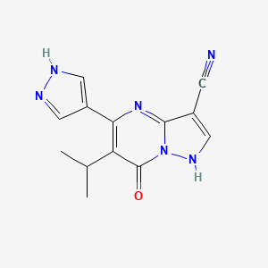 4,7-Dihydro-6-(1-methylethyl)-7-oxo-5-(1H-pyrazol-4-yl)pyrazolo[1,5-a]pyrimidine-3-carbonitrile