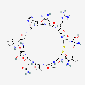 molecular formula C66H99N23O17S2 B14805212 H-Ile-DL-Cys(1)-DL-Val-Val-DL-Gln-Asp-Trp-Gly-His-DL-His-Arg-DL-Cys(1)-Thr-NH2 