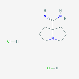 molecular formula C8H17Cl2N3 B1480522 四氢-1H-吡咯利嗪-7a(5H)-甲酰胺二盐酸盐 CAS No. 2098106-71-7