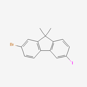 molecular formula C15H12BrI B14805243 2-Bromo-6-iodo-9,9-dimethyl-9H-fluorene 