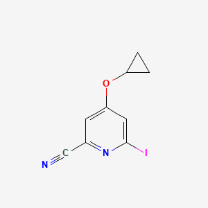 molecular formula C9H7IN2O B14805324 4-Cyclopropoxy-6-iodopicolinonitrile 