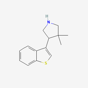 molecular formula C14H17NS B1480535 4-(Benzo[b]thiophen-3-yl)-3,3-dimethylpyrrolidine CAS No. 2098128-49-3