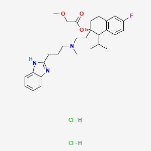 molecular formula C29H40Cl2FN3O3 B14805367 [(1S,2S)-2-[2-[3-(1H-benzimidazol-2-yl)propyl-methyl-amino]ethyl]-6-fluoro-1-isopropyl-tetralin-2-yl] 2-methoxyacetate dihydrochloride 