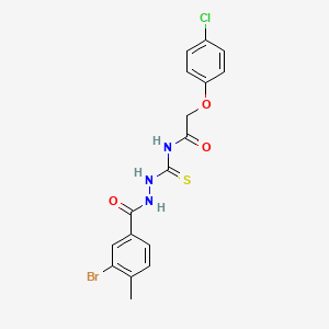 N-({2-[(3-bromo-4-methylphenyl)carbonyl]hydrazinyl}carbonothioyl)-2-(4-chlorophenoxy)acetamide