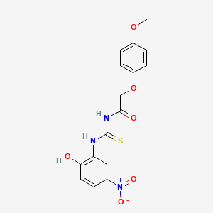 molecular formula C16H15N3O6S B14805443 N-[(2-hydroxy-5-nitrophenyl)carbamothioyl]-2-(4-methoxyphenoxy)acetamide 