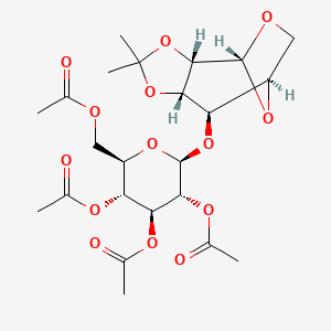 (2R,3R,4S,5R,6S)-2-(Acetoxymethyl)-6-(((3aS,4R,7R,8R,8aS)-2,2-dimethylhexahydro-4,7-epoxy[1,3]dioxolo[4,5-c]oxepin-8-yl)oxy)tetrahydro-2H-pyran-3,4,5-triyl triacetate