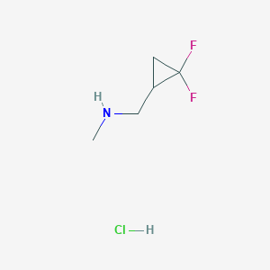 molecular formula C5H10ClF2N B1480545 1-(2,2-difluorocyclopropyl)-N-methylmethanamine hydrochloride CAS No. 2098064-73-2