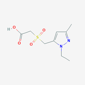 molecular formula C9H14N2O4S B14805454 {[(1-ethyl-3-methyl-1H-pyrazol-5-yl)methyl]sulfonyl}acetic acid 