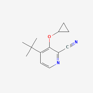 molecular formula C13H16N2O B14805468 4-Tert-butyl-3-cyclopropoxypicolinonitrile 