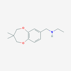 molecular formula C14H21NO2 B1480551 N-((3,3-dimethyl-3,4-dihydro-2H-benzo[b][1,4]dioxepin-7-yl)methyl)ethanamine CAS No. 2098118-63-7