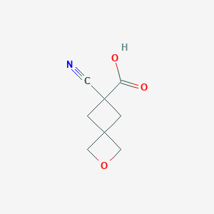molecular formula C8H9NO3 B1480554 6-Cyano-2-oxaspiro[3.3]heptane-6-carboxylic acid CAS No. 1934971-05-7