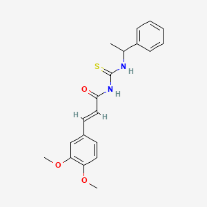 (2E)-3-(3,4-dimethoxyphenyl)-N-[(1-phenylethyl)carbamothioyl]prop-2-enamide