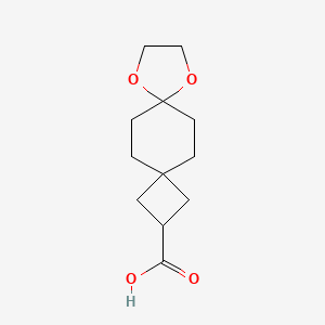molecular formula C12H18O4 B1480556 8,11-Dioxadispiro[3.2.4(7).2(4)]tridecane-2-carboxylic acid CAS No. 1440960-77-9