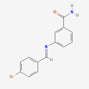 3-{[(E)-(4-bromophenyl)methylidene]amino}benzamide