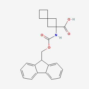 molecular formula C23H23NO4 B1480558 2-((((9H-fluoren-9-yl)methoxy)carbonyl)amino)spiro[3.3]heptane-2-carboxylic acid CAS No. 2098113-94-9