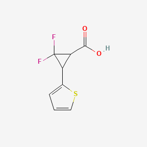 molecular formula C8H6F2O2S B1480560 2,2-二氟-3-(噻吩-2-基)环丙烷-1-羧酸 CAS No. 2098114-35-1