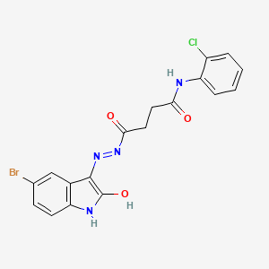 4-[(2E)-2-(5-bromo-2-oxo-1,2-dihydro-3H-indol-3-ylidene)hydrazinyl]-N-(2-chlorophenyl)-4-oxobutanamide