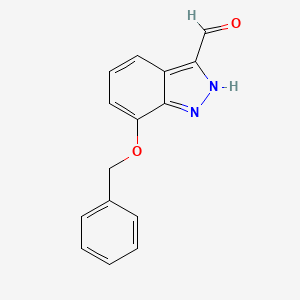 molecular formula C15H12N2O2 B14805625 1H-Indazole-3-carboxaldehyde, 7-(phenylmethoxy)- 