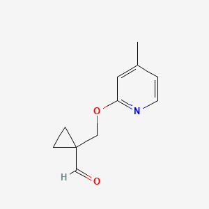 molecular formula C11H13NO2 B1480564 1-(((4-Methylpyridin-2-yl)oxy)methyl)cyclopropane-1-carbaldehyde CAS No. 2098118-49-9