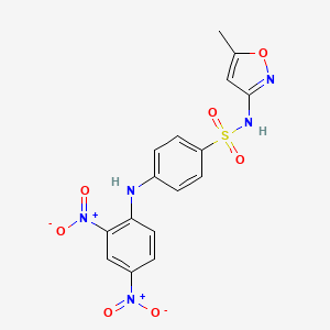 molecular formula C16H13N5O7S B14805650 4-[(2,4-dinitrophenyl)amino]-N-(5-methyl-1,2-oxazol-3-yl)benzenesulfonamide 