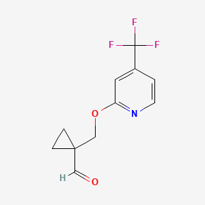 molecular formula C11H10F3NO2 B1480569 1-(((4-(Trifluoromethyl)pyridin-2-yl)oxy)methyl)cyclopropane-1-carbaldehyde CAS No. 2097962-72-4