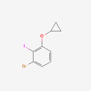 molecular formula C9H8BrIO B14805694 1-Bromo-3-cyclopropoxy-2-iodobenzene 