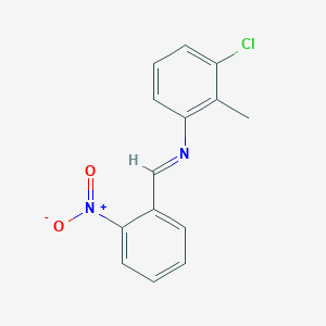 3-chloro-2-methyl-N-[(E)-(2-nitrophenyl)methylidene]aniline