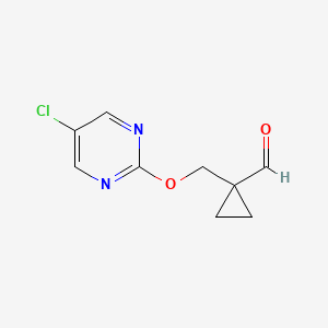molecular formula C9H9ClN2O2 B1480571 1-(((5-Chloropyrimidin-2-yl)oxy)methyl)cyclopropane-1-carbaldehyde CAS No. 2097963-44-3