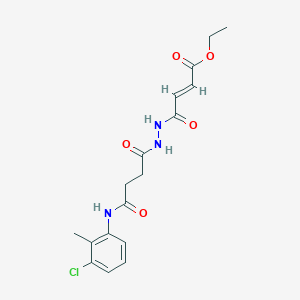 molecular formula C17H20ClN3O5 B14805719 ethyl (2E)-4-(2-{4-[(3-chloro-2-methylphenyl)amino]-4-oxobutanoyl}hydrazinyl)-4-oxobut-2-enoate 