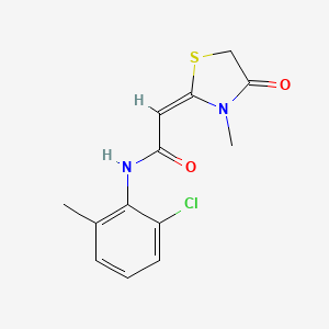 (2E)-N-(2-chloro-6-methylphenyl)-2-(3-methyl-4-oxo-1,3-thiazolidin-2-ylidene)acetamide