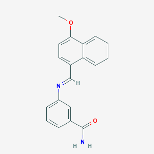 molecular formula C19H16N2O2 B14805755 3-{[(E)-(4-methoxynaphthalen-1-yl)methylidene]amino}benzamide 