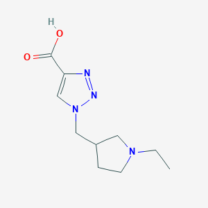 molecular formula C10H16N4O2 B1480576 1-((1-ethylpyrrolidin-3-yl)methyl)-1H-1,2,3-triazole-4-carboxylic acid CAS No. 2091651-94-2