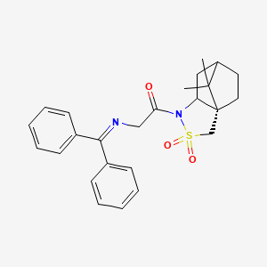 2-(benzhydrylideneamino)-1-[(1S)-10,10-dimethyl-3,3-dioxo-3lambda6-thia-4-azatricyclo[5.2.1.01,5]decan-4-yl]ethanone