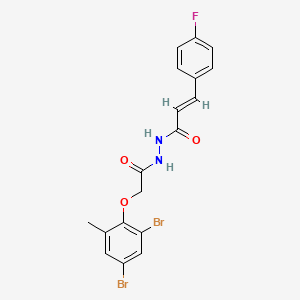 molecular formula C18H15Br2FN2O3 B14805784 (2E)-N'-[(2,4-dibromo-6-methylphenoxy)acetyl]-3-(4-fluorophenyl)prop-2-enehydrazide 