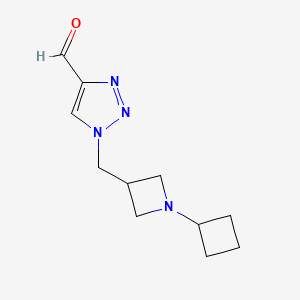 molecular formula C11H16N4O B1480581 1-((1-cyclobutylazetidin-3-yl)methyl)-1H-1,2,3-triazole-4-carbaldehyde CAS No. 2098110-01-9