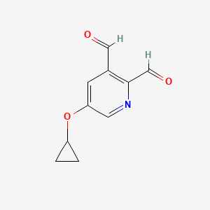 molecular formula C10H9NO3 B14805822 5-Cyclopropoxypyridine-2,3-dicarbaldehyde 