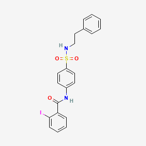 molecular formula C21H19IN2O3S B14805847 2-iodo-N-{4-[(2-phenylethyl)sulfamoyl]phenyl}benzamide 