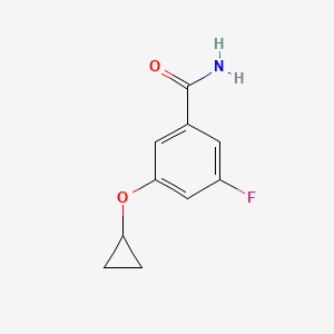 molecular formula C10H10FNO2 B14805850 3-Cyclopropoxy-5-fluorobenzamide 