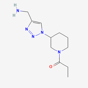 molecular formula C11H19N5O B1480595 1-(3-(4-(aminomethyl)-1H-1,2,3-triazol-1-yl)piperidin-1-yl)propan-1-one CAS No. 2098110-22-4
