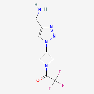molecular formula C8H10F3N5O B1480597 1-(3-(4-(aminomethyl)-1H-1,2,3-triazol-1-yl)azetidin-1-yl)-2,2,2-trifluoroethan-1-one CAS No. 2090266-83-2