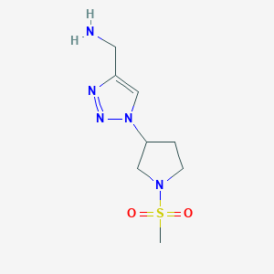 molecular formula C8H15N5O2S B1480599 (1-(1-(methylsulfonyl)pyrrolidin-3-yl)-1H-1,2,3-triazol-4-yl)methanamine CAS No. 2020750-86-9